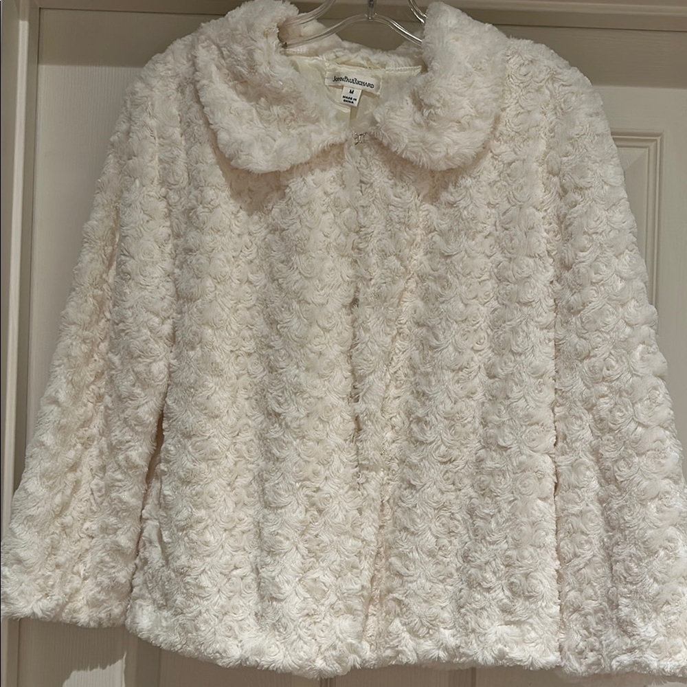 John Paul Richard soft furry hook closure jacket size M